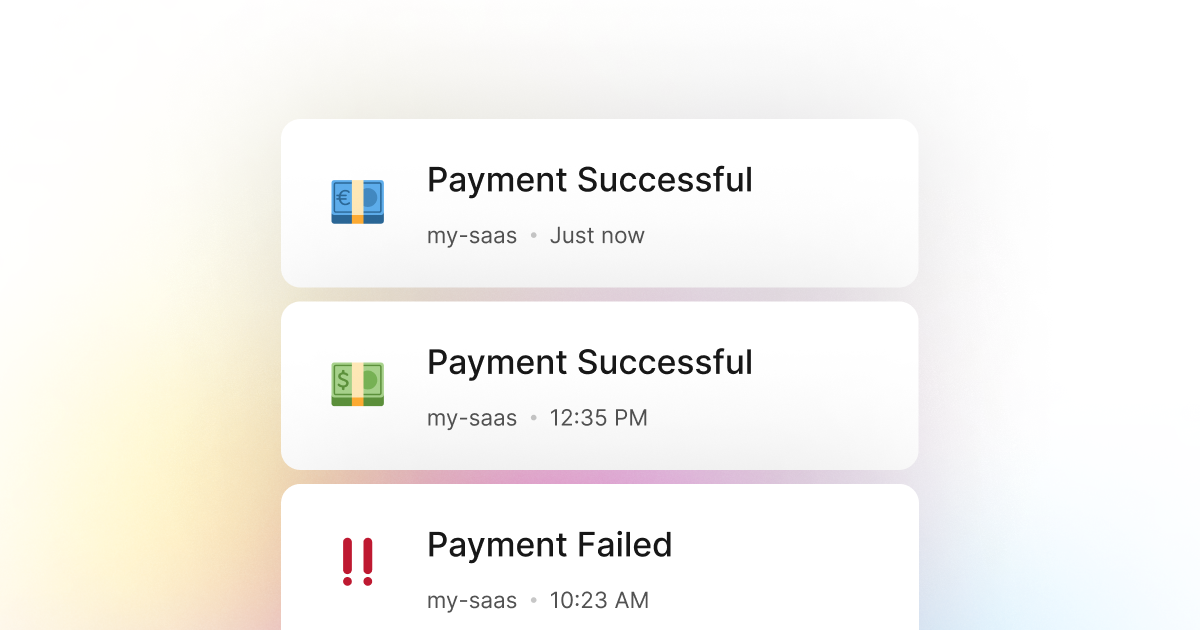 Track payment events via C